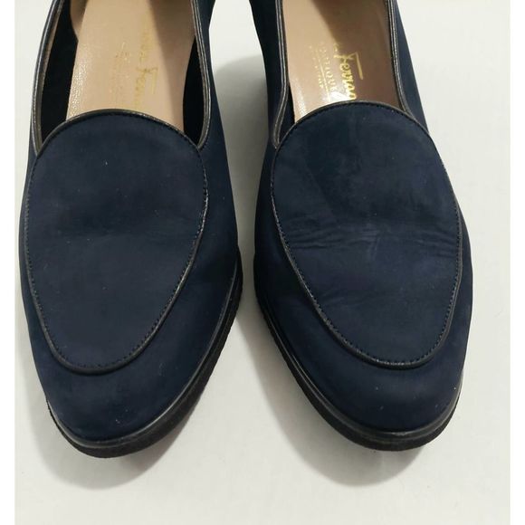 Salvatore Ferragamo shoes Loafers blue wedge - Picture 3 of 12